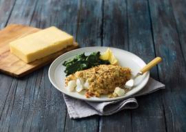 cod bake with yorkshire cheddar crumble crust